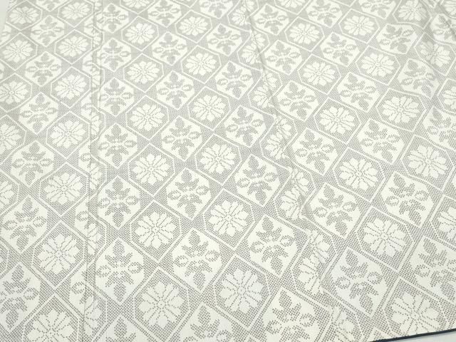 白大島 平和屋着物○本場大島紬 白大島 7マルキ 吉祥花文 西武百貨店扱い 正絹