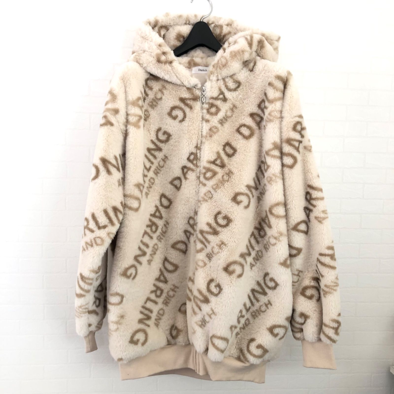 ダーリッチ オブリークファージップパーカー 美品 フリーサイズ