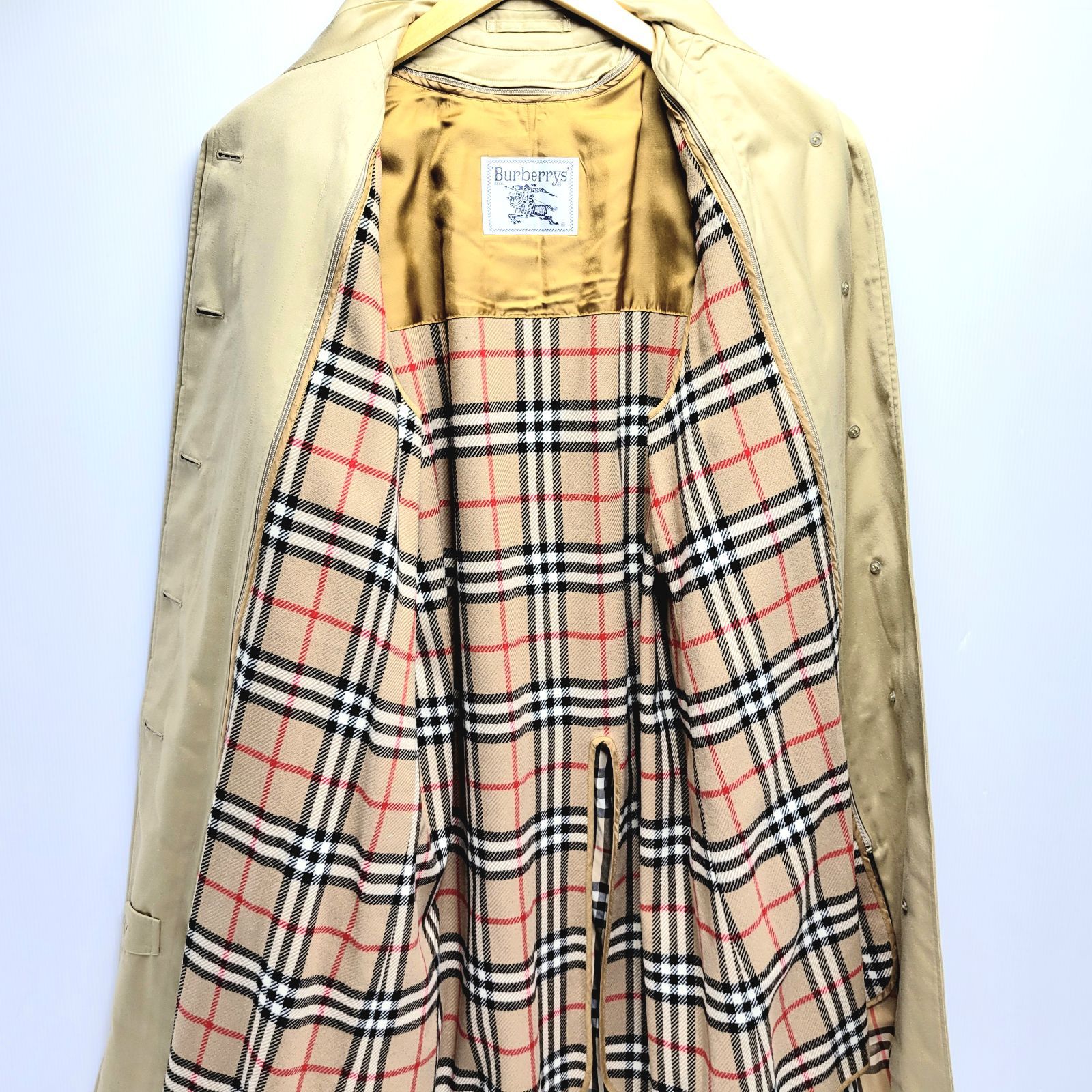バーバリー トレンチコート スプリングコート ノバチェック ダブル ベルト BURBERRY バーバリーズ 玉虫色 ダブル トレンチコート ノバ