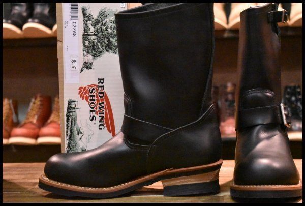【8.5D 未使用 14年】レッドウィング 2268 エンジニア 黒 ブラッククローム スチールトゥ ブーツ redwing HOPESMORE【EG186】