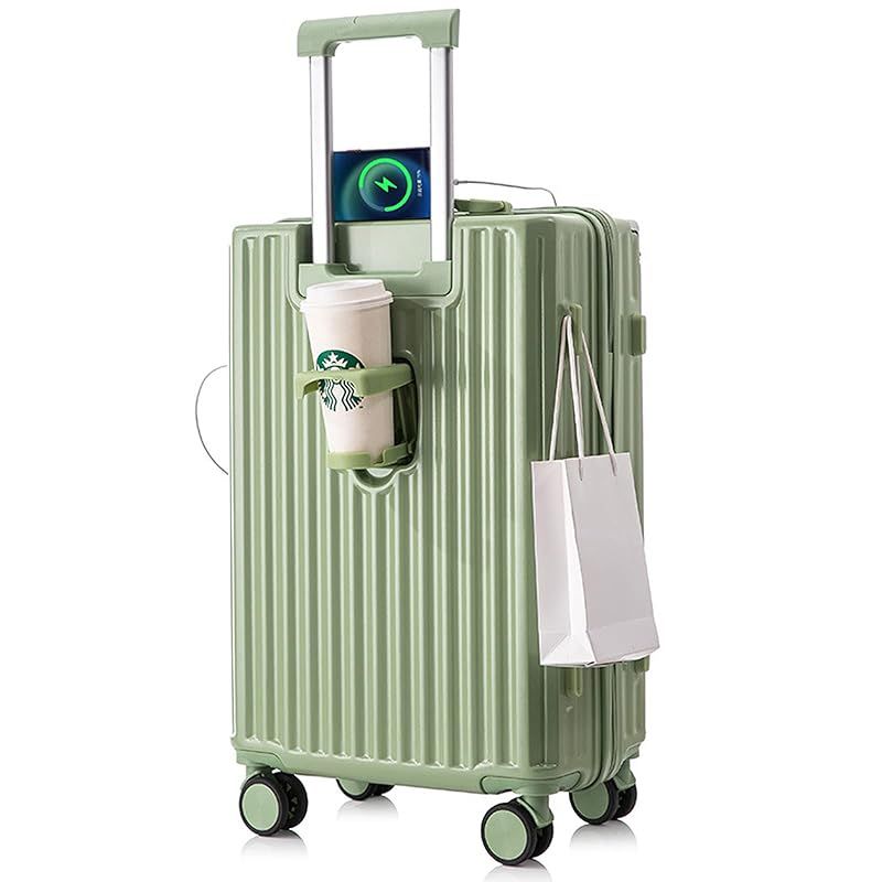 Manatsulife キャリーケース スーツケース 旅行 出張 超軽量 フロントオープン カップホルダー付き USBポート付 乾湿分離 ロ ＼500円OFF+10P／送料無料 Manatsulife キャリーケース