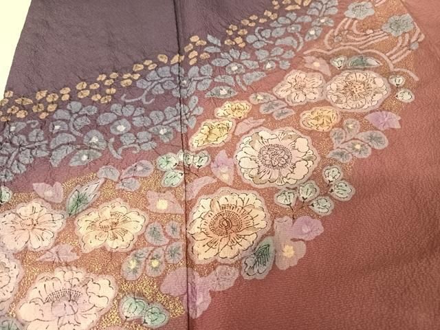 平和屋着物○訪問着 絞り 辻が花 暈し染め 金彩 正絹 逸品 AAAW4173np