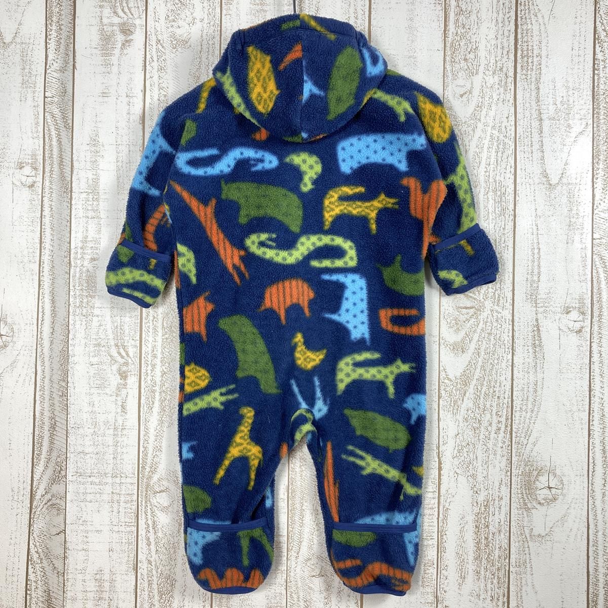 【Baby's 24M ネイビー系】 Patagonia ( パタゴニア ) ベビー シンチラ バンティング Baby Synchilla Bunting フリース カバーオール ロンパース おくるみ アニマル柄 60118 Internation