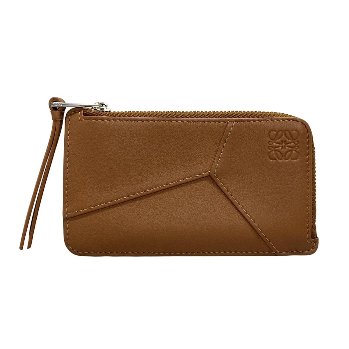 LOEWE ロエベ コインケース パズル C510Z40X11 ブラウン L字ファスナー カードケース付き レザー