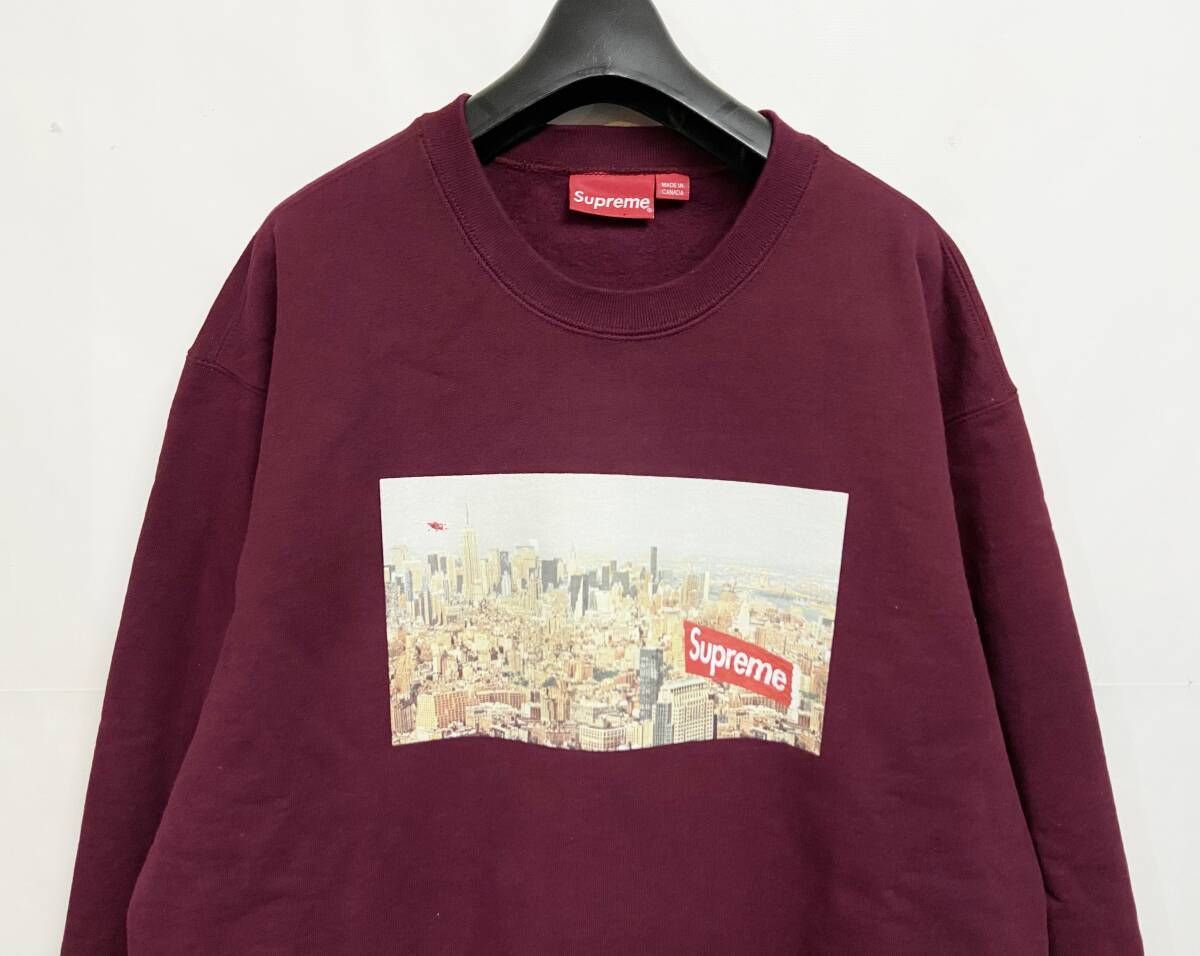カナダ製 Supreme Aerial Crewneck シュプリーム 街 フォト エアリアル 