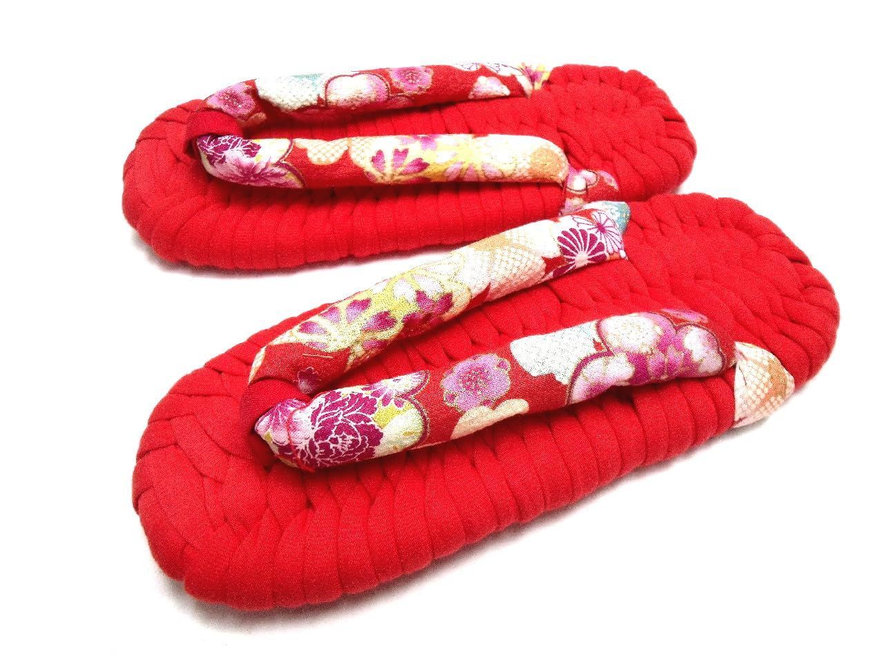 お値下げ☆布ぞうり♪ハンドメイド☆赤色の通販 by ことり's