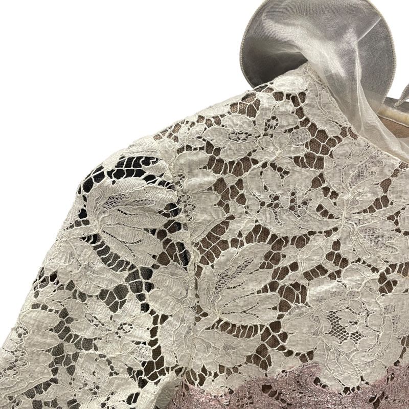 VALENTINO フラワーレース切替ショートスリーブワンピース