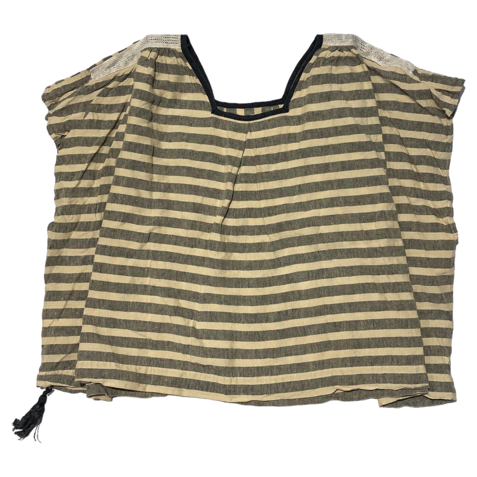 Tabrik(タブリク) sleeveless striped linen blouse スリーブレス ストライプ リネン ブラウス FREE ベージュ×ブラック Tabrik(タブリク) sleeveless striped linen blouse スリーブ