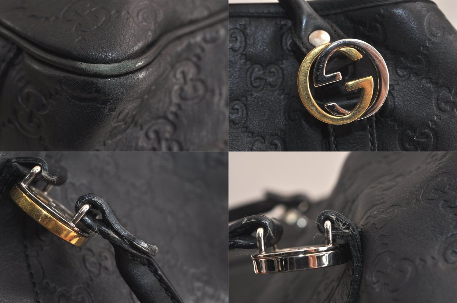 GUCCI グッチ グッチシマ ツインズ ショルダートートバッグ GGレザー 