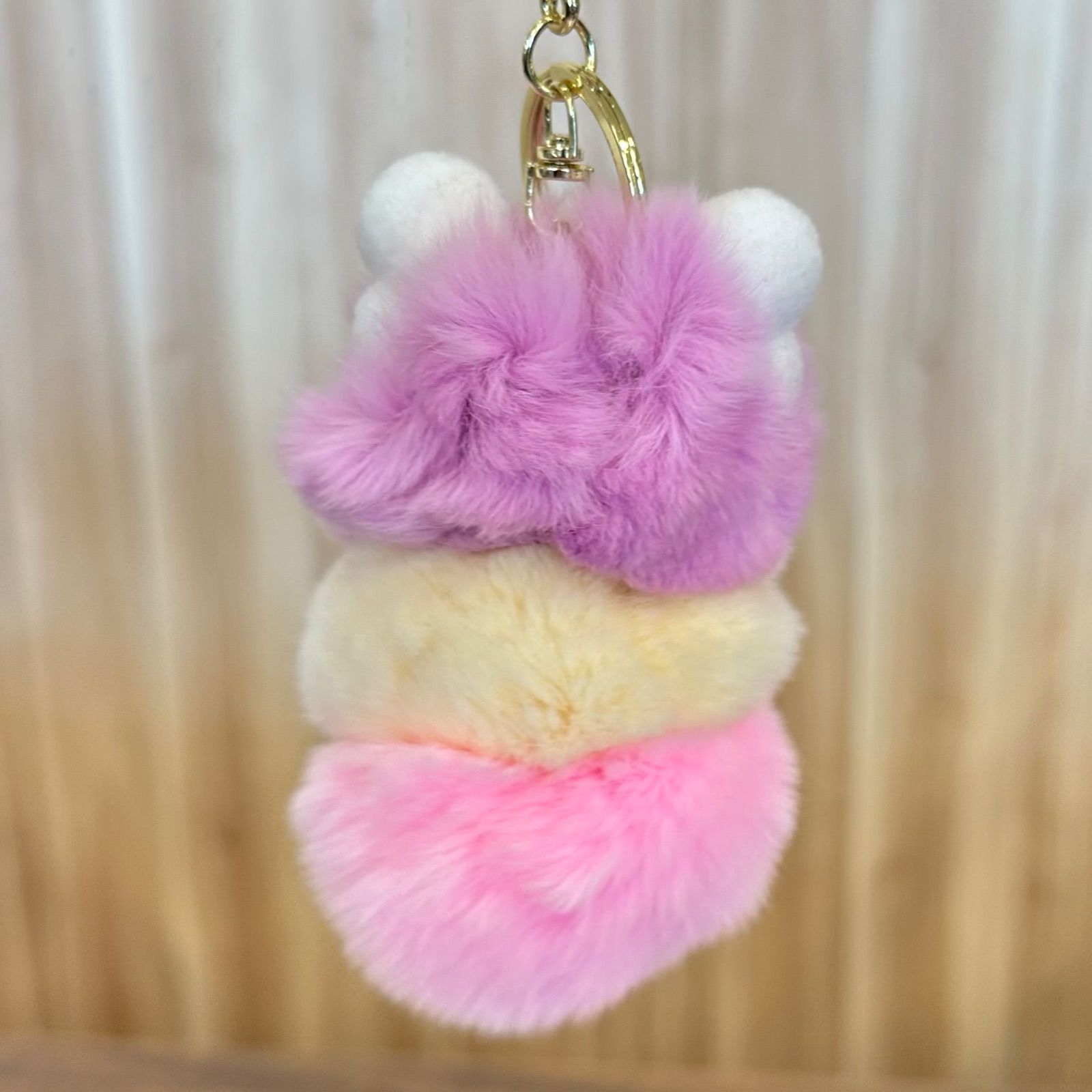 Caterpillar Rabbit Fur Bag Charm/ラビットファーチャーム（8595