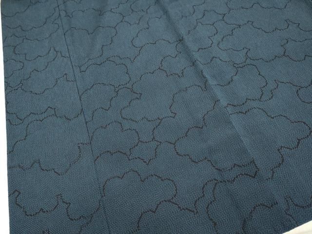 平和屋着物▽本塩沢　単衣　雲重ね文　正絹　逸品　DAAV3131du 平和屋着物▽本塩沢 単衣 雲重ね文 正絹 逸品 DAAV3131du