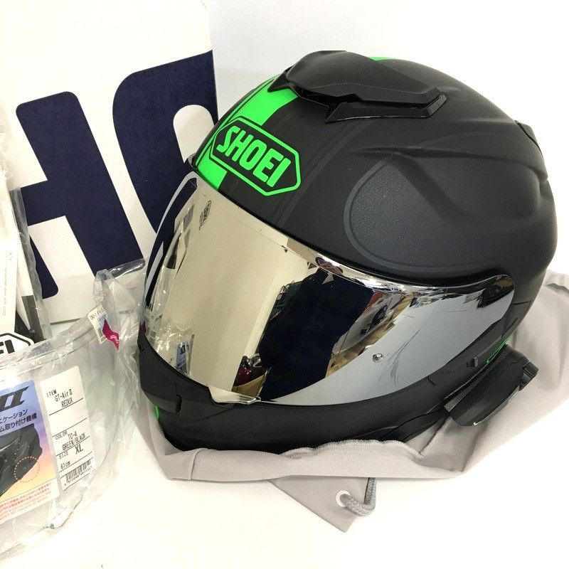 SHOEI GT-Air2 REDUX TC-4 フルフェイスヘルメット DAYTONAインカム付 除菌消臭済 ブラック グリーン XLサイズ オートバイ ツーリング ライディング バイカー ショウエイ バイク用品 TA1845
