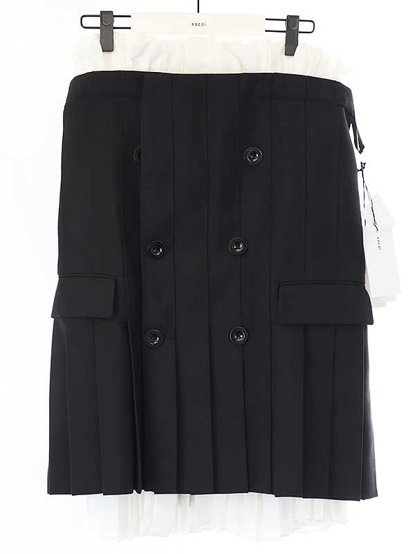 sacai サカイ 23SS レイヤードプリーツチュールチューブトップス