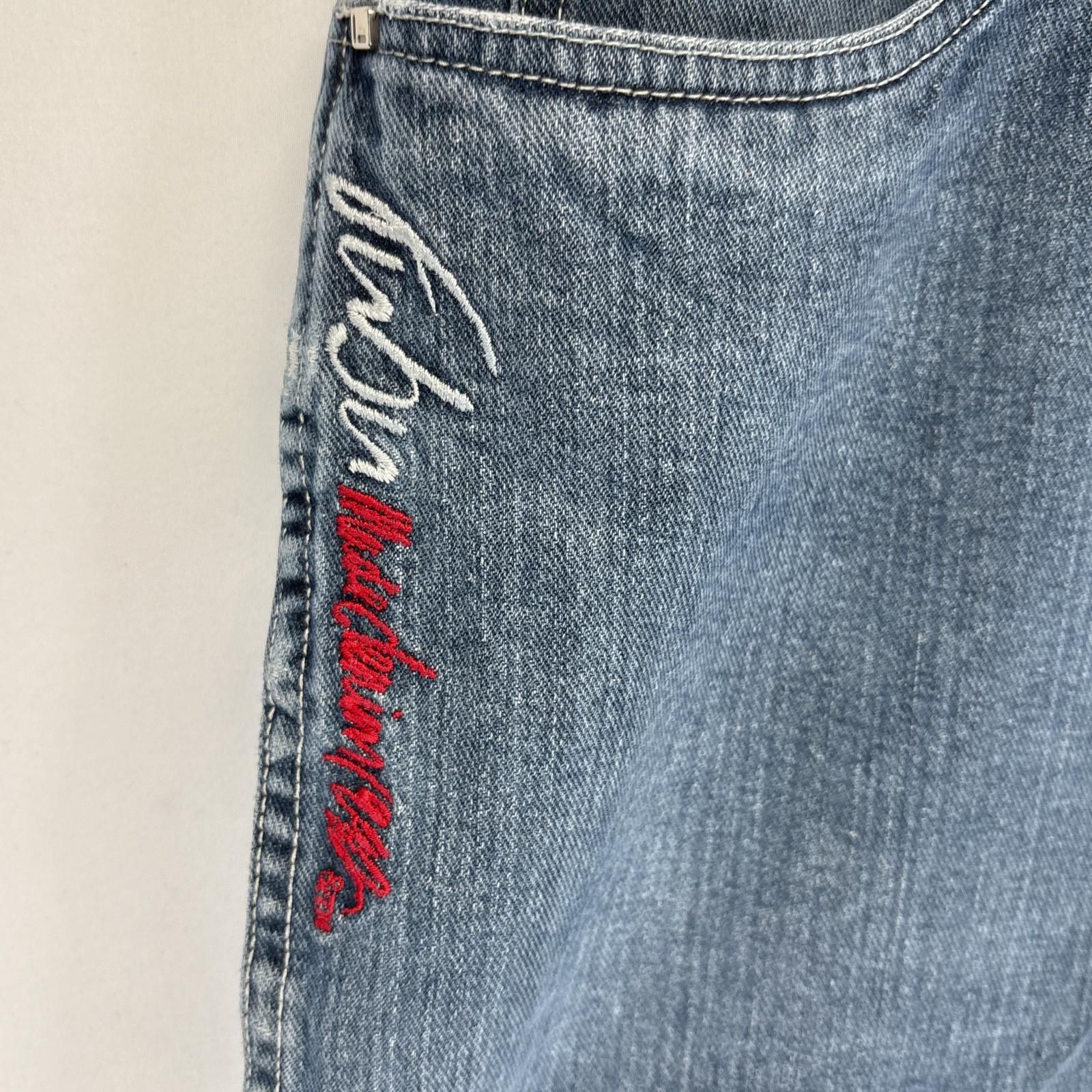 【古着】フブ FUBU デニム ペインターパンツ 90s 00s ワイド 刺繍 古着 フブ FUBU ショートパンツ デニム ペインターパンツ 大きい