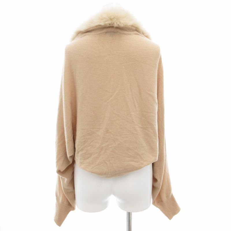 トゥービーシック TO BE CHIC カーディガン ボレロ ニット 長袖 カシミヤ フォックスファー付 V ベージュ /GV レディース トゥービーシック TO BE CHIC カーディガン ボレロ ニット 長袖