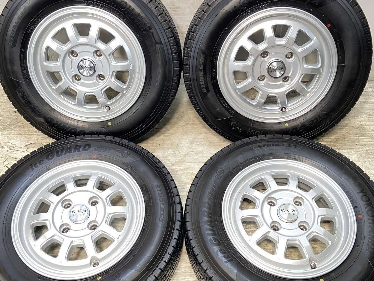 165|80R14 97|95LT ヨコハマ アイスガード iG91 VICENTE 14x5.0 43 114.3-4穴 タイヤ スタッドレスタイヤ ホイールセット 4本セット w14250329005