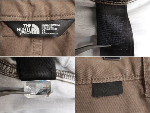 【お得なクーポン配布中!】 ノースフェイス チノ パンツ メンズ 32 / 古着 The North Face アウトドア ストレッチ ストレート チノパン ワンポイント トレイル カーキ