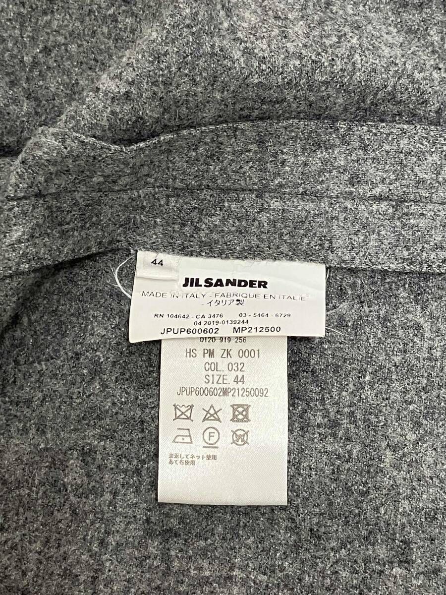 Jil sander ジルサンダー 19 AW BOX SHIRT ボックス シャツ02 長袖シャツ サイズ44 グレー 毛90 ナイロン10 イタリア製