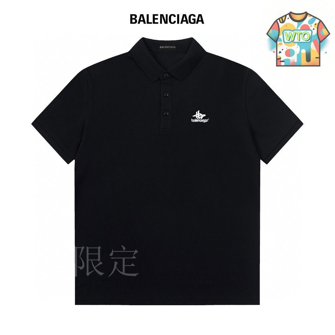 正規品　BALENCIAGA ブラック ポロシャツ M キャンペーンロゴ BALENCIAGA】BB CLASSIC ポロシャツ オーバーサイズ ロゴ 2色