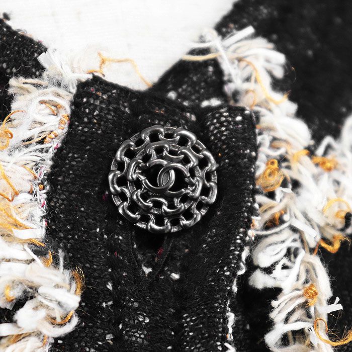 CHANEL シャネル ニットカーディガン P37863 COCOマークボタン リネン  