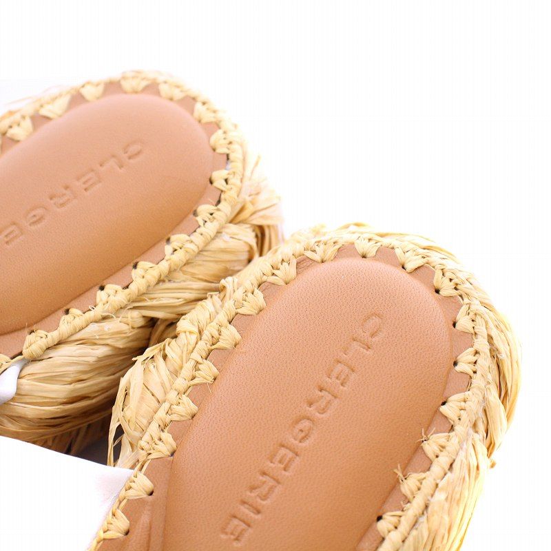 最終お値下げ！　CLERGERIE　サイズ38 クレジュリー clergerie サンダル 厚底 レザー 編み込み 38 白