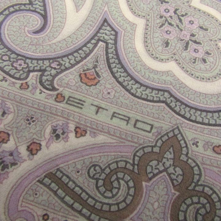 エトロ スカーフ ストール シルク イタリア製 ペイズリー柄 大判 ブランド レディース グリーン ETRO