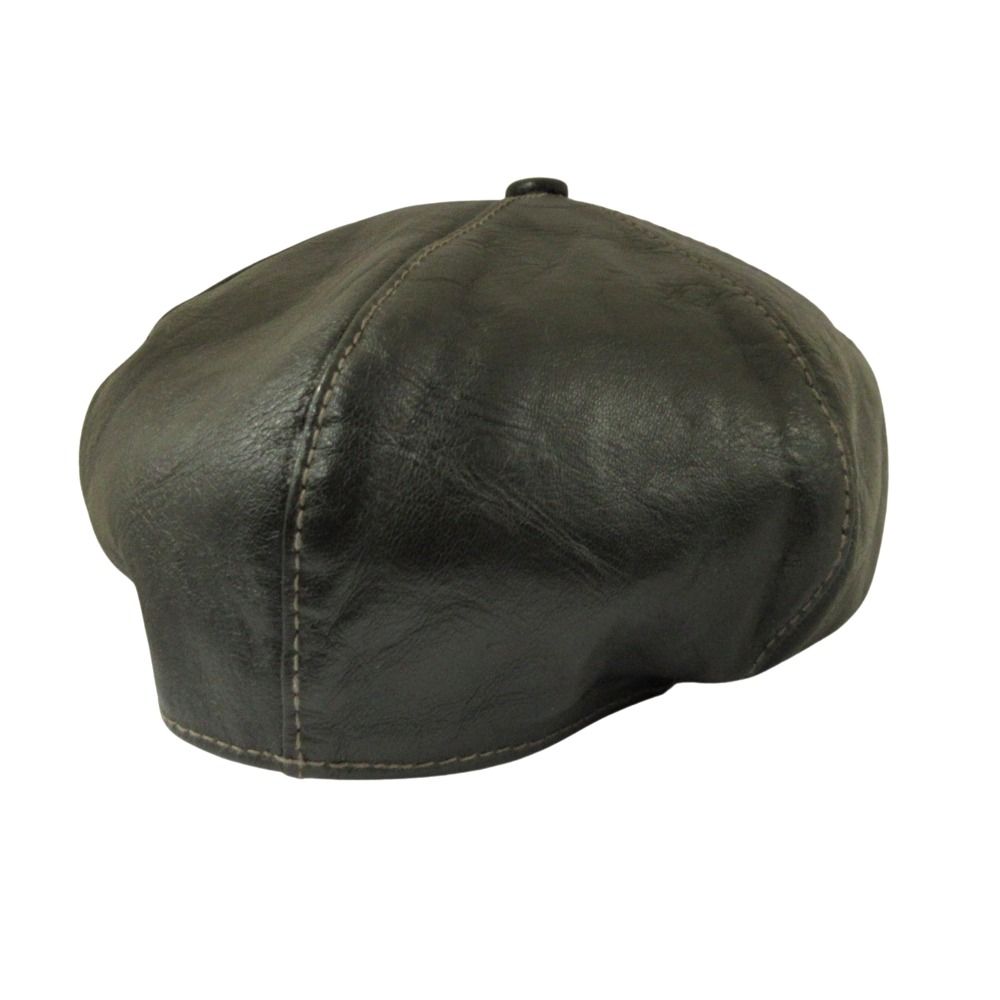McCOY SPORTS WEAR マッコイスポーツウェア NEWSBOY CAP レザー ニュースボーイキャップ キャスケット 帽子 7.5 黒 ブラック メンズ 古着