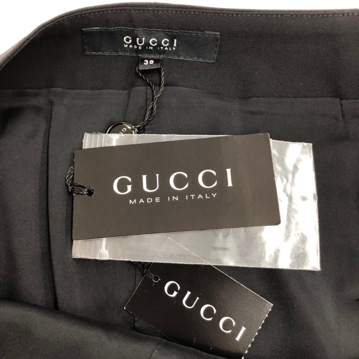 GUCCI グッチ スカート サイズ:38 スリット/ウール ブラック  