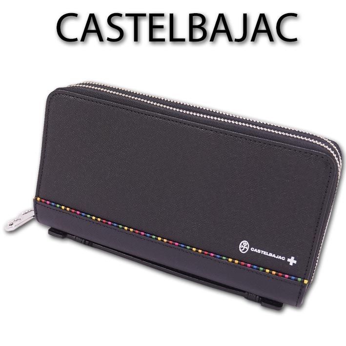 カステルバジャック CASTELBAJAC ラウンドファスナー レザー スマートセルバッグ アーチ メンズ ブラック 黒 本革 牛革型押し 30代  40代 50代 長財布 プレゼント ギフト - メルカリ