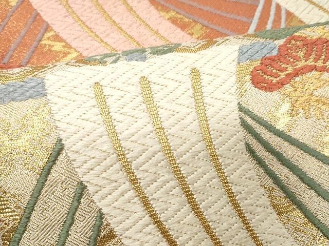 24時間以内発送。 平和屋着物●佐賀錦 六通柄袋帯 唐織 吉祥枝松文 金糸 正絹 CAAX9438yk 賞賛される