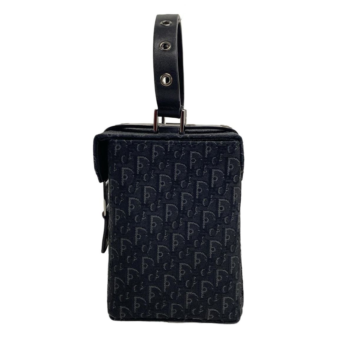 ディオール クリスチャンディオール バニティバッグ ヴァニティ ディオール ストリートシック 黒×グレー ミニバッグ レザー