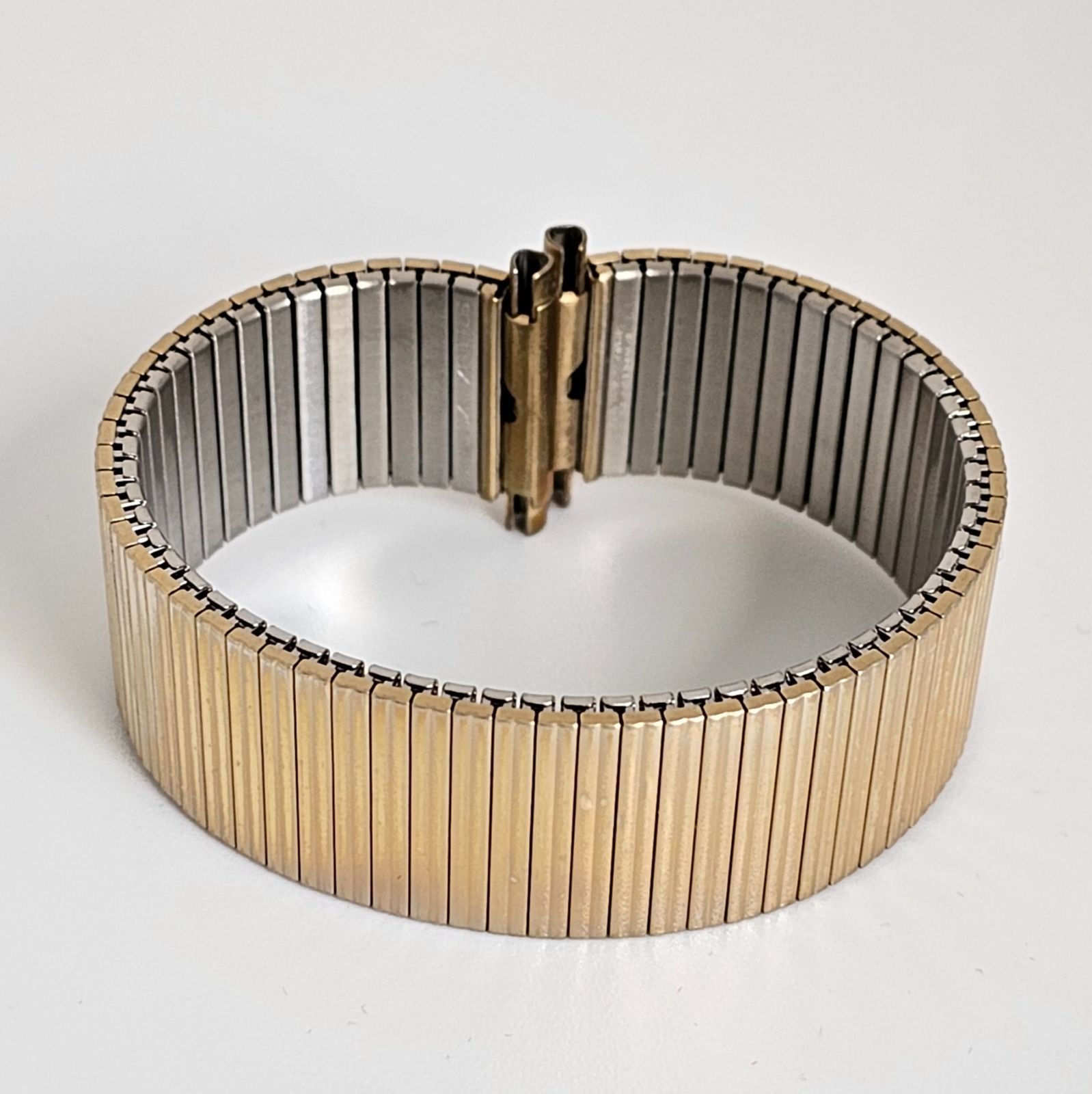 20mm 金色 ステラックス STELUX 時計バンド 伸縮 蛇腹 10KGF 金