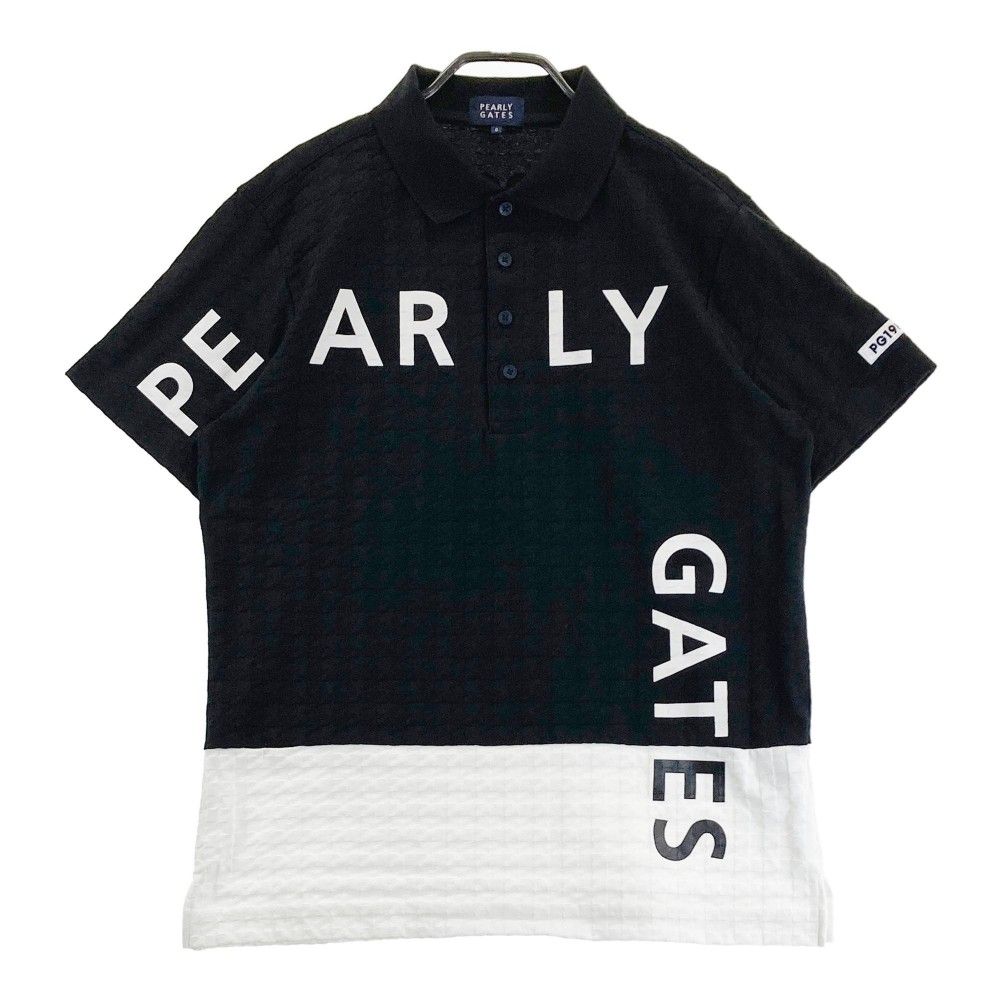 サイズ：6 PEARLY GATES パーリーゲイツ 2022年モデル 半袖ポロシャツ 千鳥柄 ブラック系 [240101271987]# ゴルフウェア メンズ ストスト