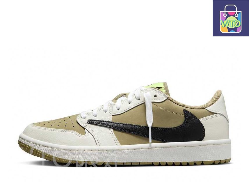 Travisスコットゴルフニュートラルオリーブ BRAND NEW Jordan 1 Retro Low Golf Travis Scott Neutral Olive