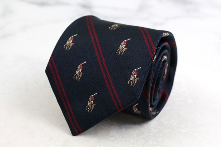 ポロラルフローレン ネクタイ ストライプ 美品 RALPH LAUREN ラルフローレン ポニーロゴ ストライプ 総柄