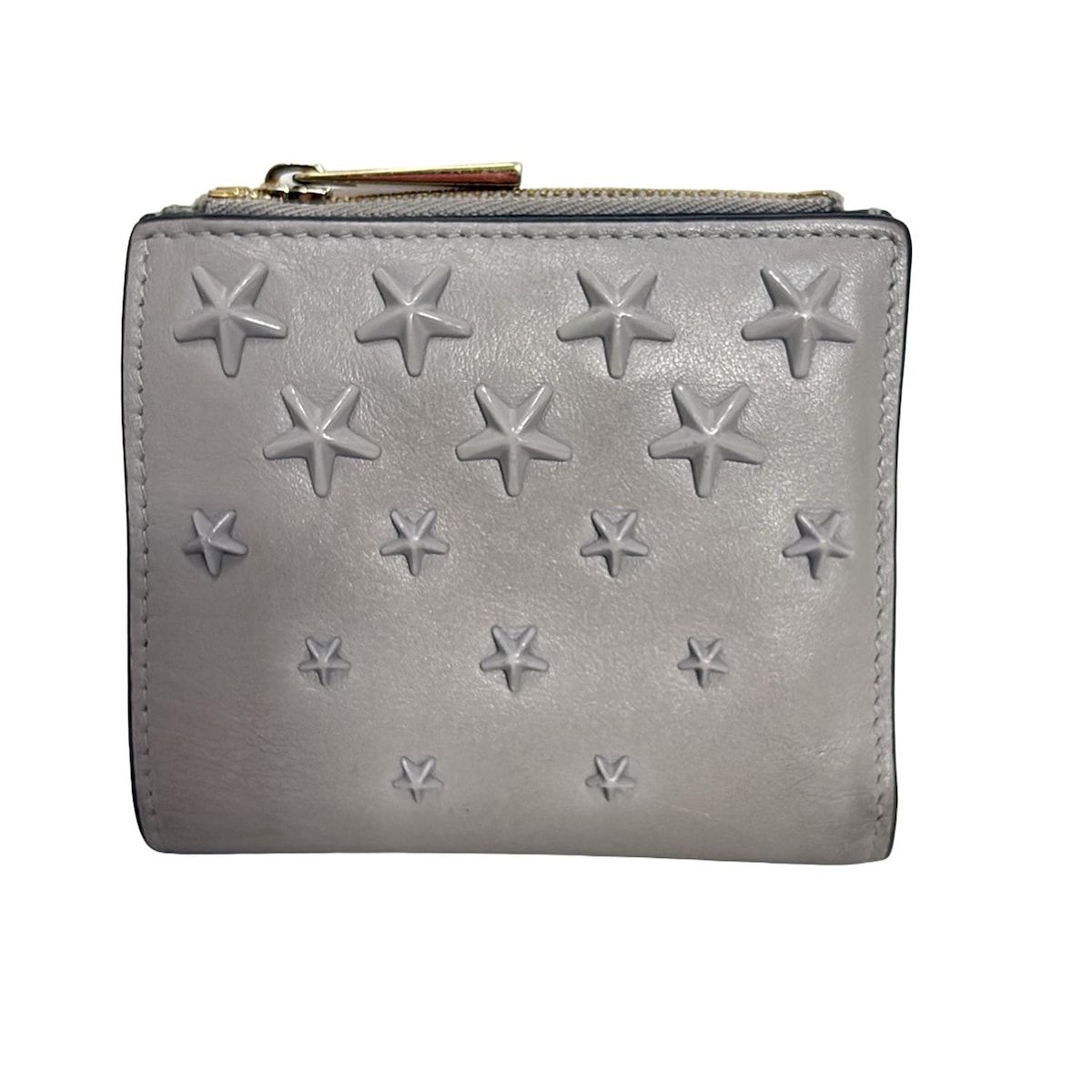 【微美品】JIMMY CHOO ジミーチュウ　折財布　シルバー　スタッズ　星 JIMMY CHOO(ジミーチュウ) 2つ折り財布 - グレー スタッズ