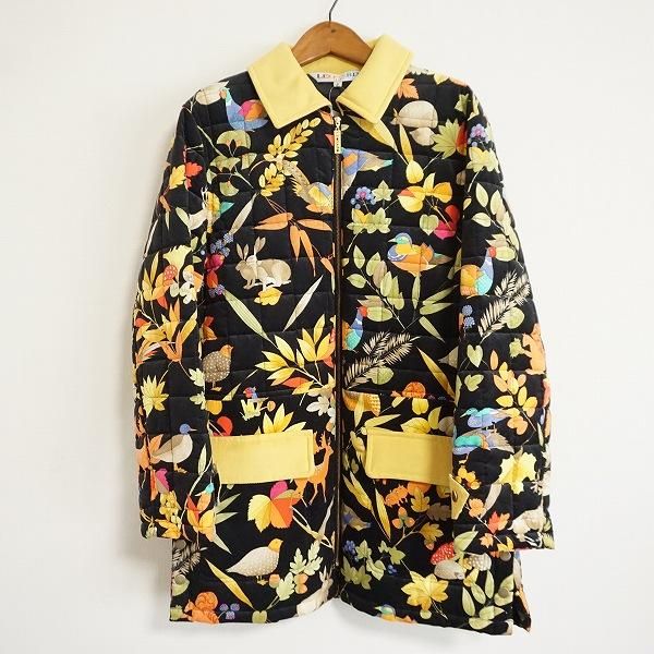 LEONARD レオナール 中綿コート 総柄 ロゴゴールドボタン wnc