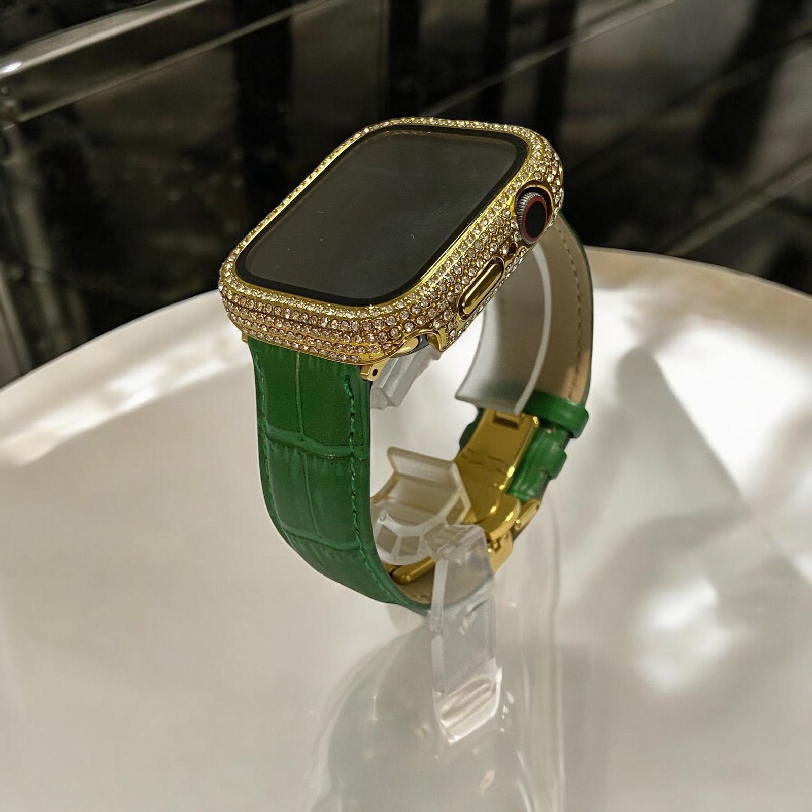 アップルウォッチ レザー 本革ベルト キラキラ カバー ケース メンズ 