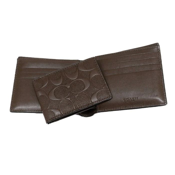コーチ COACH 3-IN-1 ウォレット PVC / クロスグレーン レザー 
