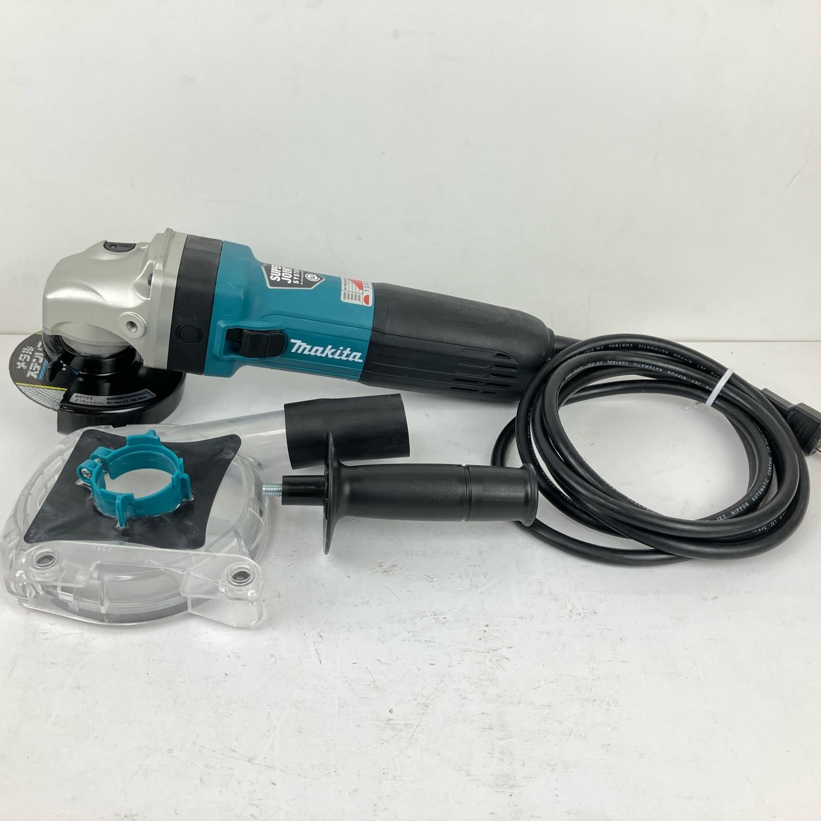 ЗЗMAKITA マキタ 100v 100mm ディスクグラインダー 集塵カバー ハンドル付 GA4041C ブルー