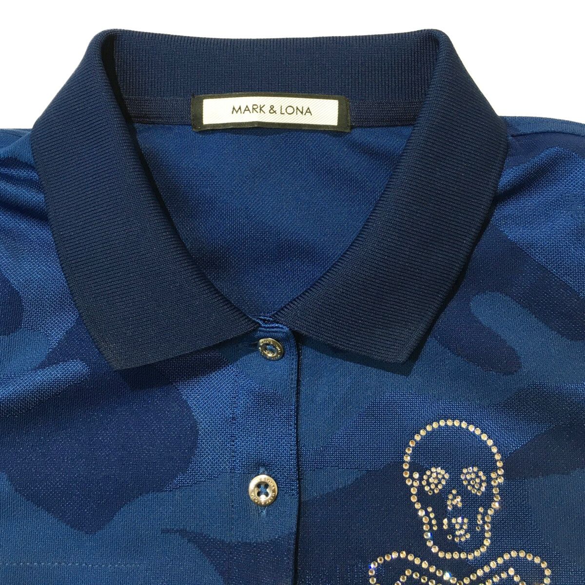 レディース マークアンドロナ MARK&LONA 半袖ポロシャツ 38(M) 紺×青系