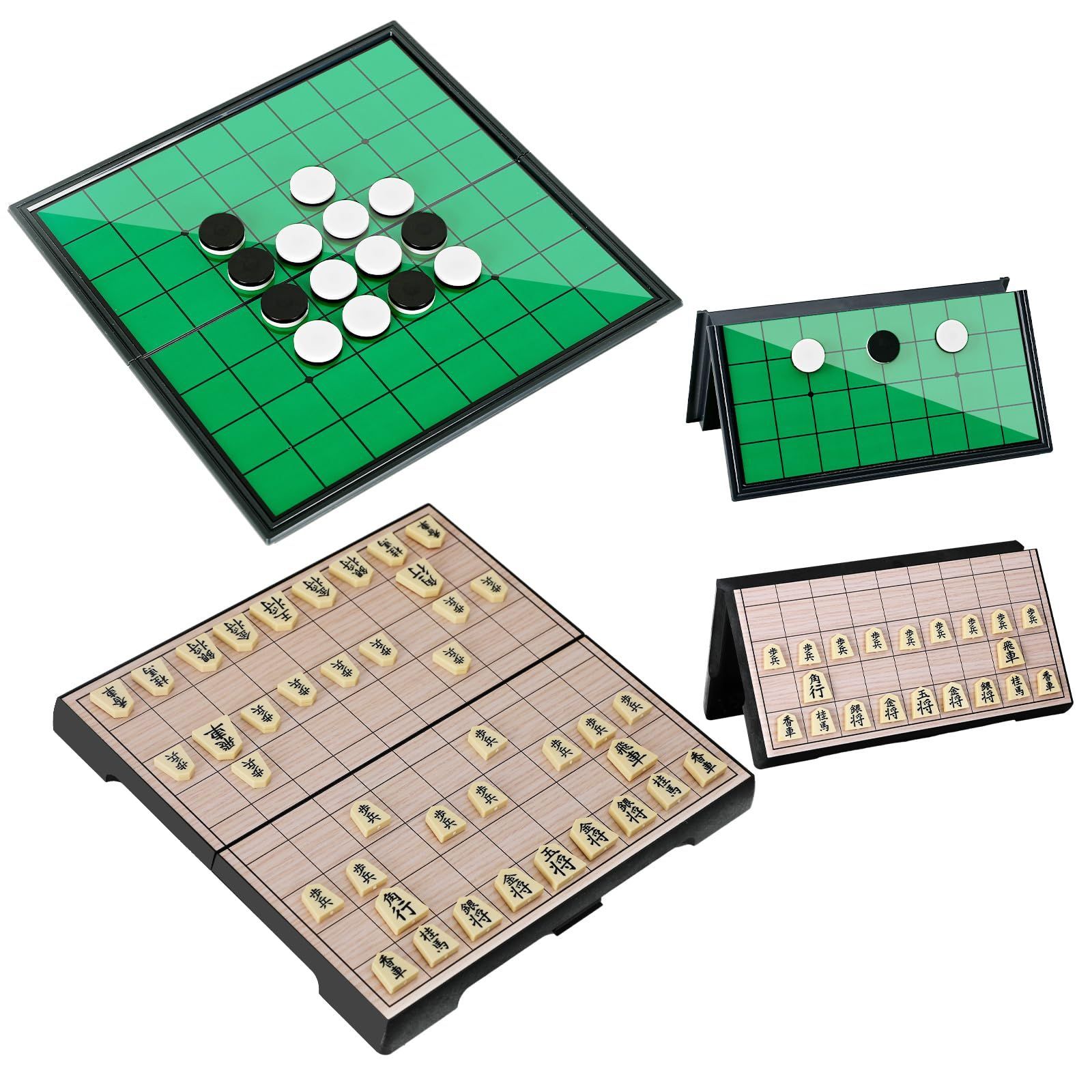 【新品・即日発送】オセロセット リバーシ 磁石 ボードゲーム 初心者向け 将棋セット 将棋 リバーシ 二つセット マグネット式 将棋盤 折りたたみ Keyquill 子供向け SYOGI コンパクト ギフト