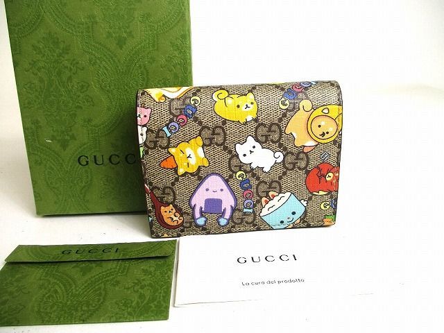 グッチ GUCCI GG スプリーム アニマル プリント レザー カード