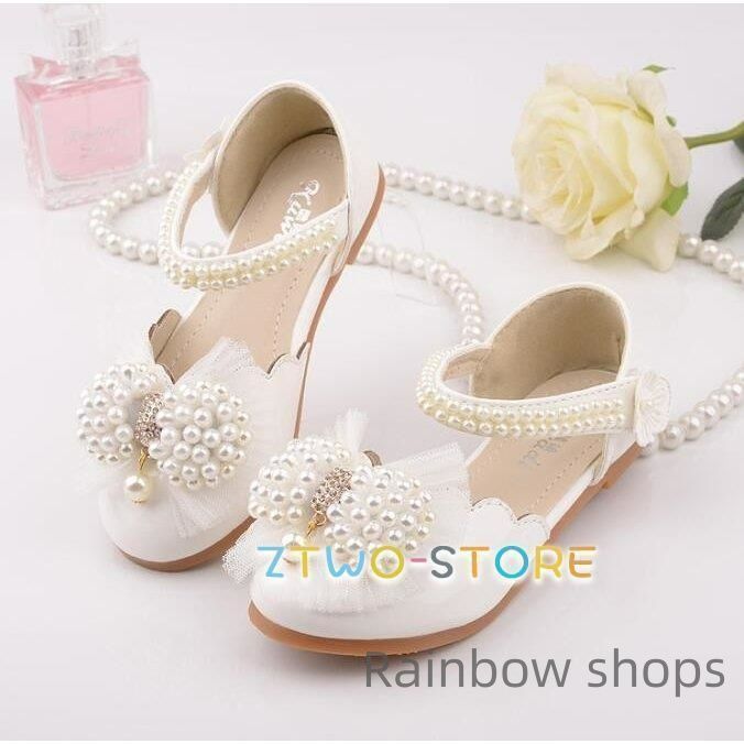 【新品未使用】2色子供フォーマルシューズ　プリンセス フォーマル靴 女の子靴 パーティー 結婚式 発表会 キッズ シューズ axcp17