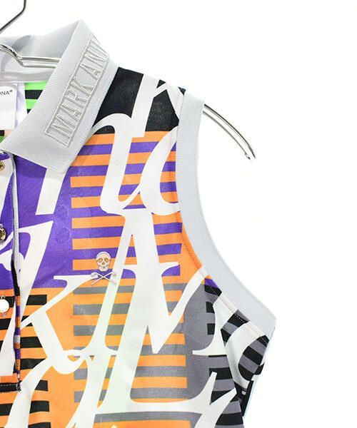 マークアンドロナ レディースノースリーブポロシャツタグ付き新品未使用M MARK&LONA 【超美品】マークアンドロナ 半袖ポロシャツ ピンク