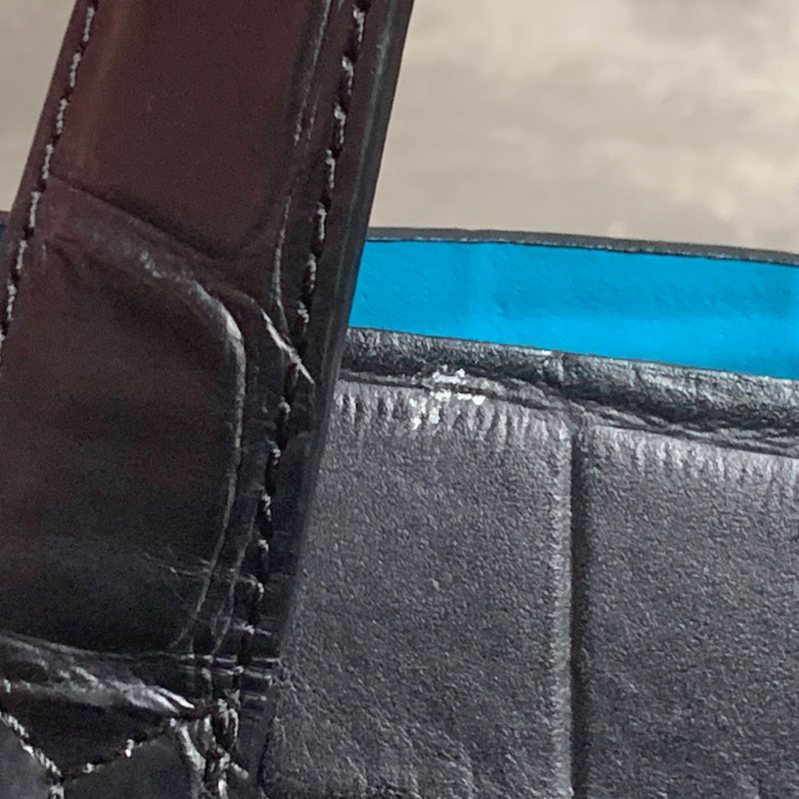 PELLE MORBIDA Tela Marina クロコ型押し ミニトートバッグ ダブル 