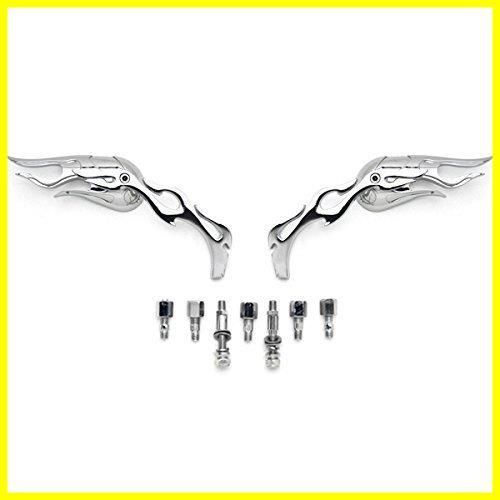 クロームフレイムカスタムリアビューミラーfor クルーザーチョッパーハーレー Szmsmy クロームフレイムカスタムリアビューミラーハーレー