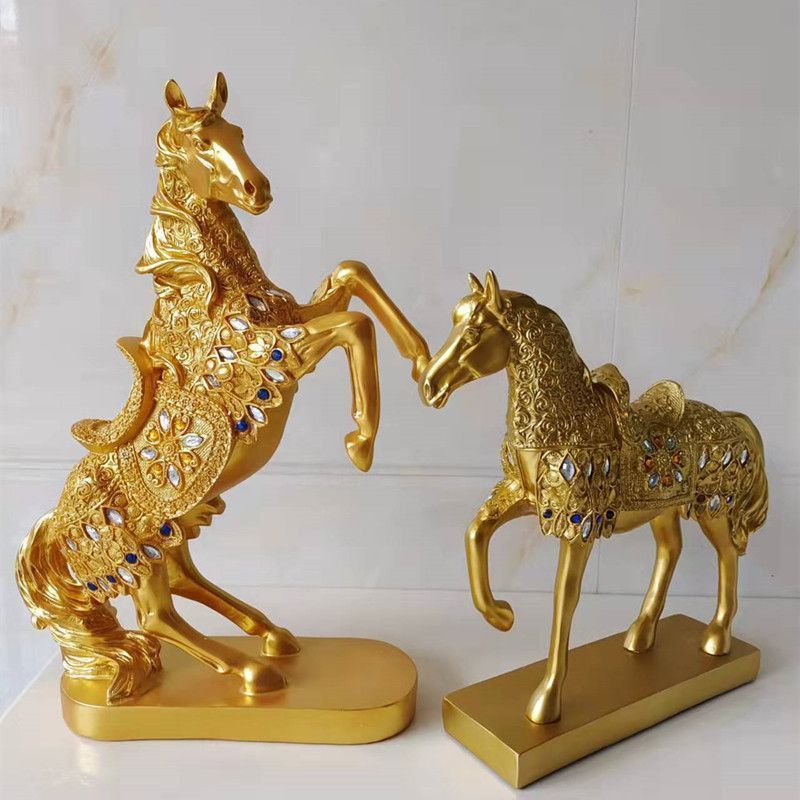 馬の置物 ヨーロピアンスタイル ホース オブジェ ゴールドA レジン 工芸品 馬の置物 ヨーロピアンスタイル ホース オブジェ ゴールドA