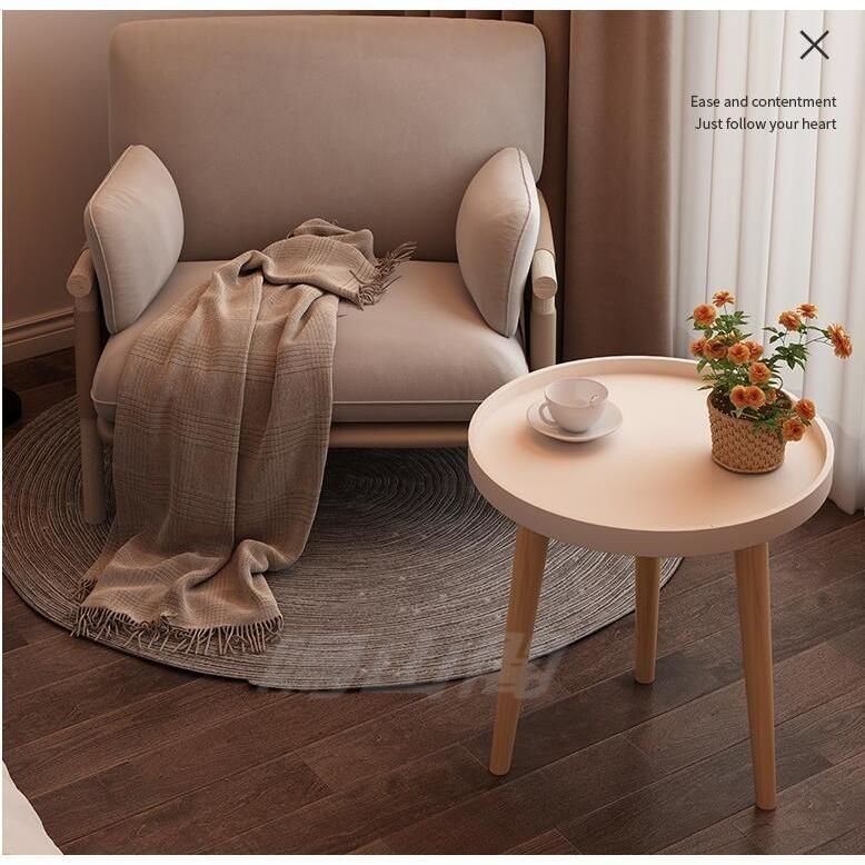 モダンなラウンドコーヒーテーブル - ソファエンドテーブルサイドテーブルリビングルーム小さなベッドサイドテーブル - リビングルームベッドルームオフィス用サ リビングルーム用ラウンド木製コーヒーテーブル、ホワイト\u0026グレー2個