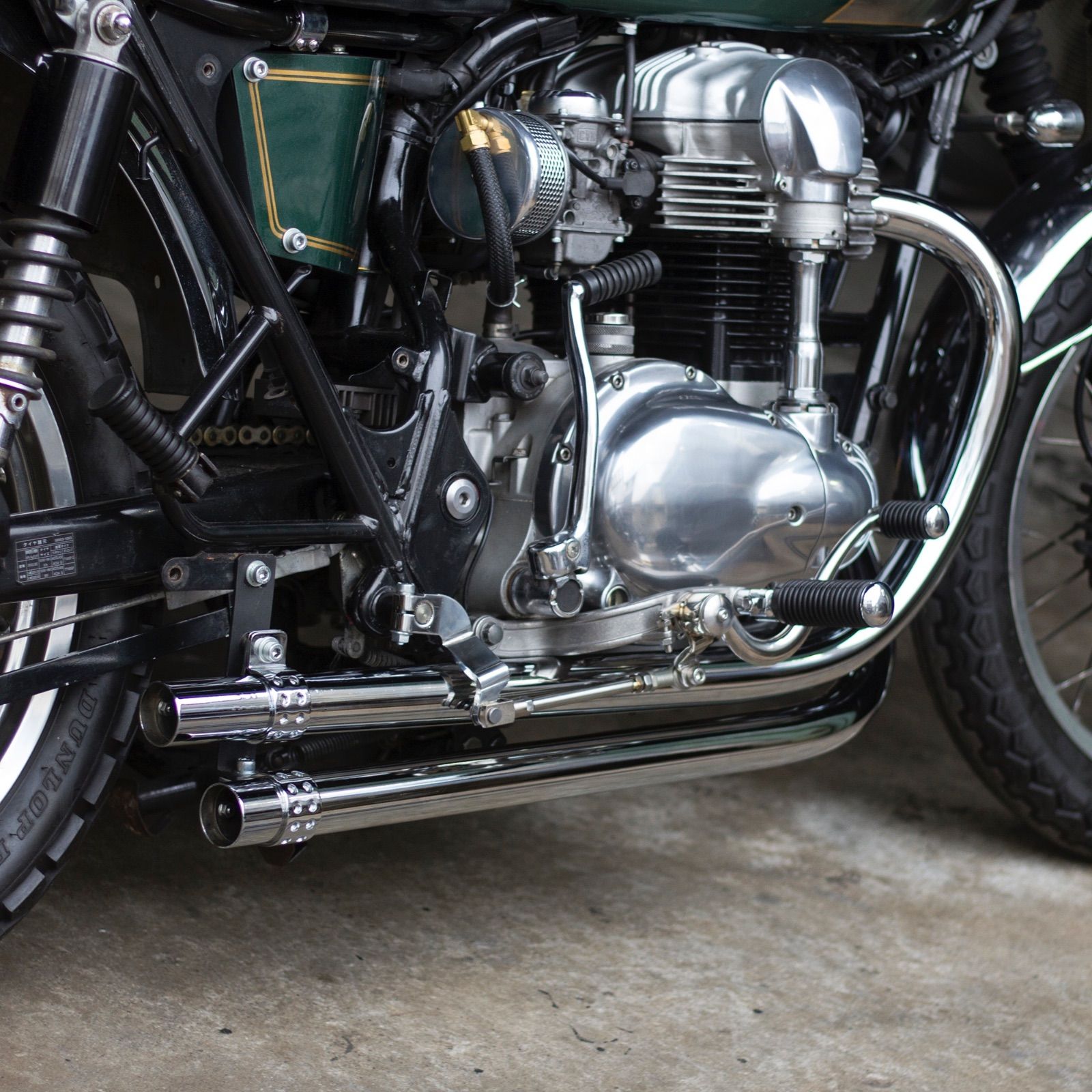 【美品・中古】W650 社外マフラー Motor Rock オールドスタイル MOTOR ROCK W650/400用 オールドスタイル手曲げマフラー Type2